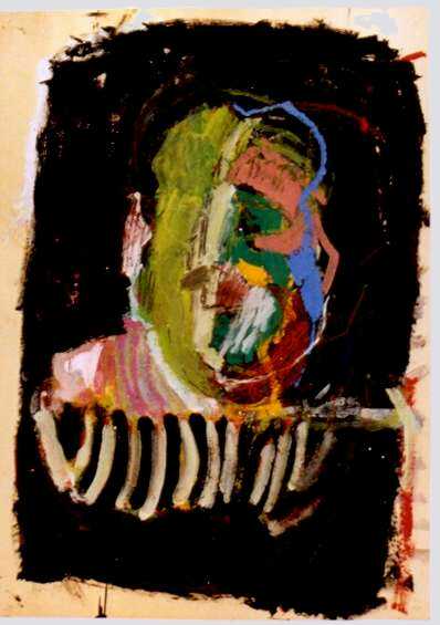 Kopf. 1999. Gouache/ Papier. 86 x 61 cm.