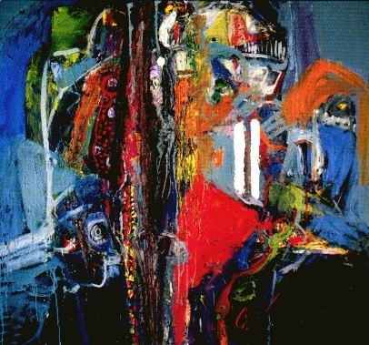 Einblick. 1992. �l auf Leinwand. 120 x 130 cm.
