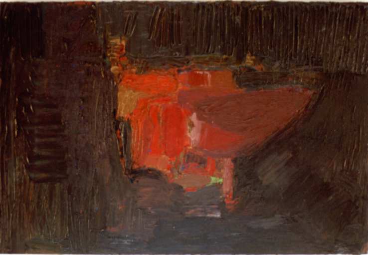 o.T. 2000. �l auf Hartfaser. 90 x 130 cm.