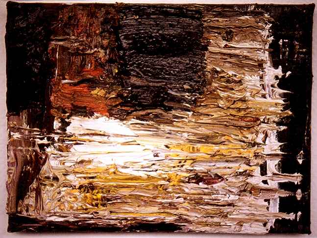 o.T. 1998. �l auf Leinwand. 18 x 24 cm.