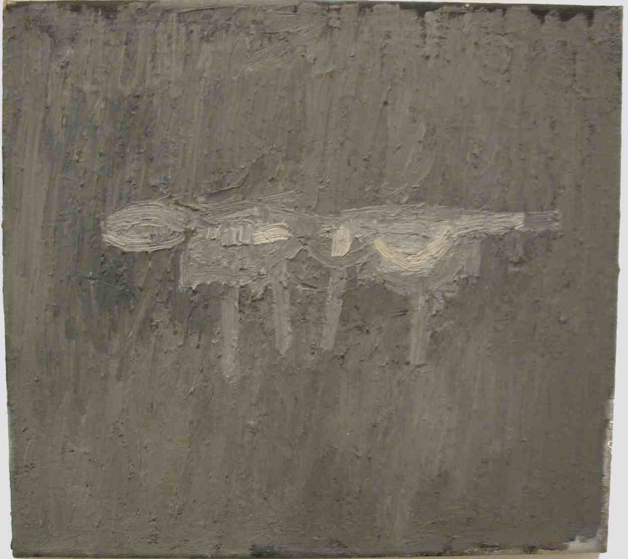 Darmtr�ger. 2003. �l/ Leinwand. 60 x 60 cm.