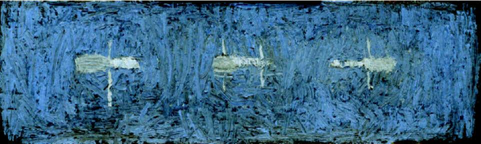 Drei. 2003. �l/Hartfaser. 21 x 70 cm.