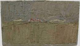 Kleiner Horizontl�ufer. 2002. �l/ Hartfaser. 29 x 50 cm.