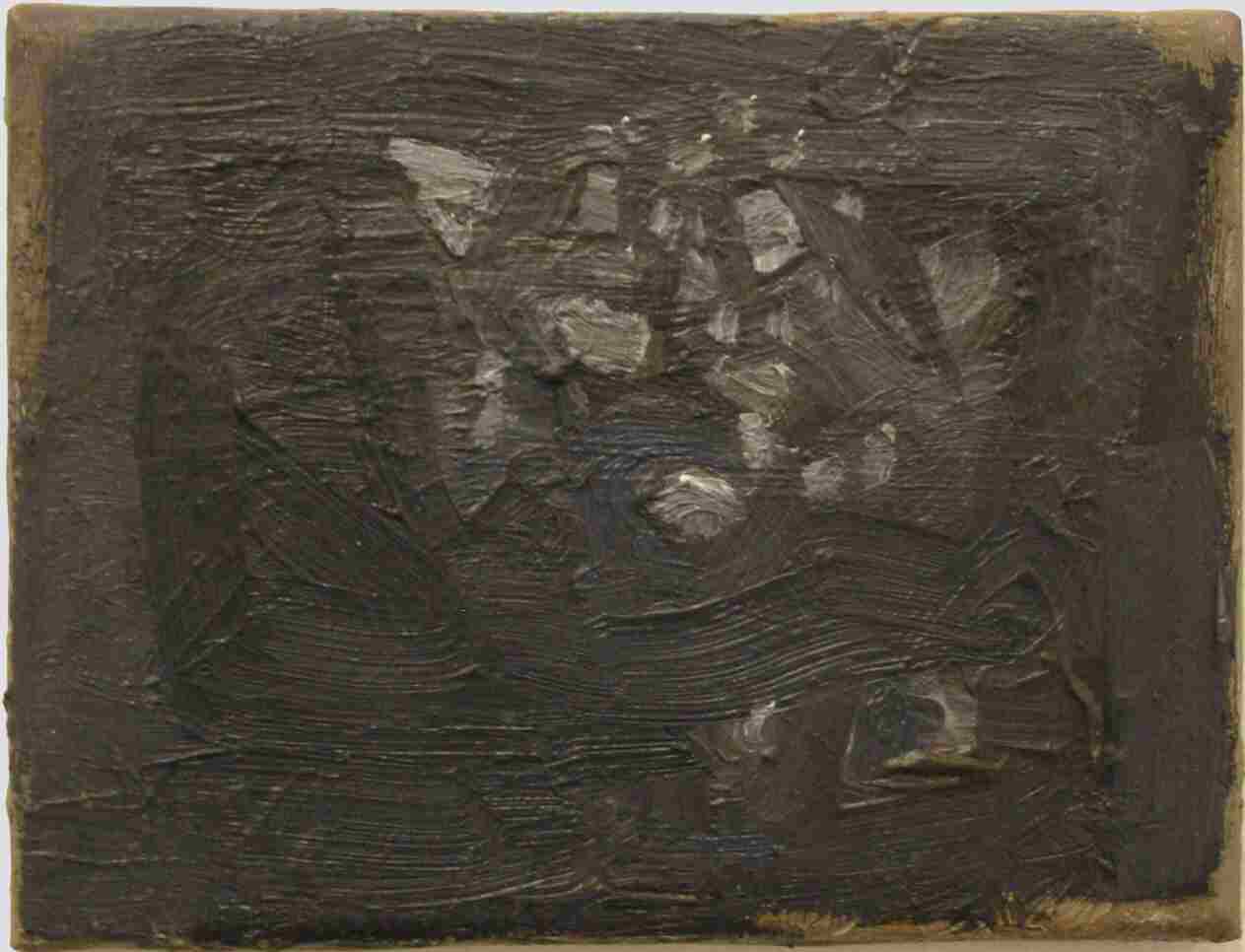 o.T. 2002. �l/ Leinwand. 18 x 24 cm.