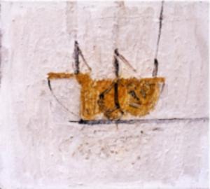 o.T. 2003. �l/ Hartfaser. 40 x 40 cm.